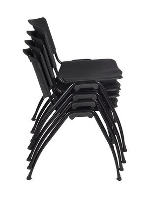 Regency 'M' Plastic Stack Chair, Black, 4/Pack (4700BK4PK)