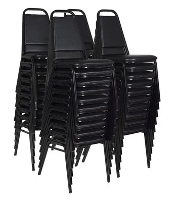 Regency Vinyl Restaurant Stack Chair, Black, 40/Pack (8029BK40PK)