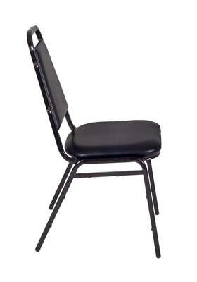 Regency Kee 36" Round Breakroom Table & 4 Restaurant Stack Chairs, Gray/Black (TB36RNDGYBPBK29BK)
