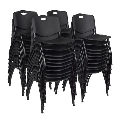 Regency M Plastic Stack Chair, Black, 40/Pack (4700BK40PK)