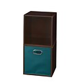 Niche Cubo Storage Set - 2 Cubes and 1 Canvas Bin- Truffle/Teal