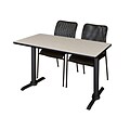 Regency Cain 42 x 24 Training Table- Maple & 2 Mario Stack Chairs- Black