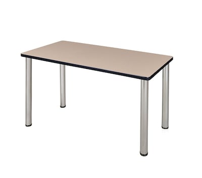 Regency Kee 48 x 24 Training Table- Beige/ Chrome