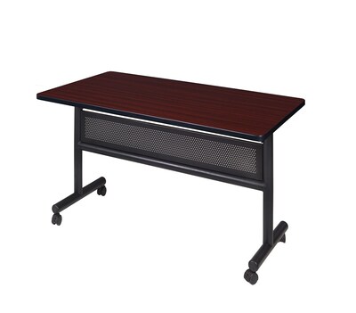 Regency Kobe Flip Top Mobile Training Table, 24D x 48W, Mahogany (MKFTM4824MH)