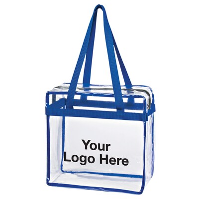 Custom Clear Tote Bag with Zipper; 12x12, (QL48113)