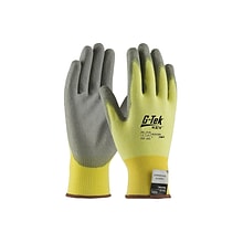 PIP G-Tek Kevlar/Lycra Polyurethane Gloves, Yellow and Gray, 12 Pairs (09-K1250/L)