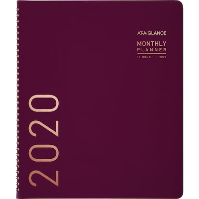 2020 AT-A-GLANCE 9 x 11 Contemporary Monthly Planner, 12 Months, January Start, Purple (70-250X-59-20)