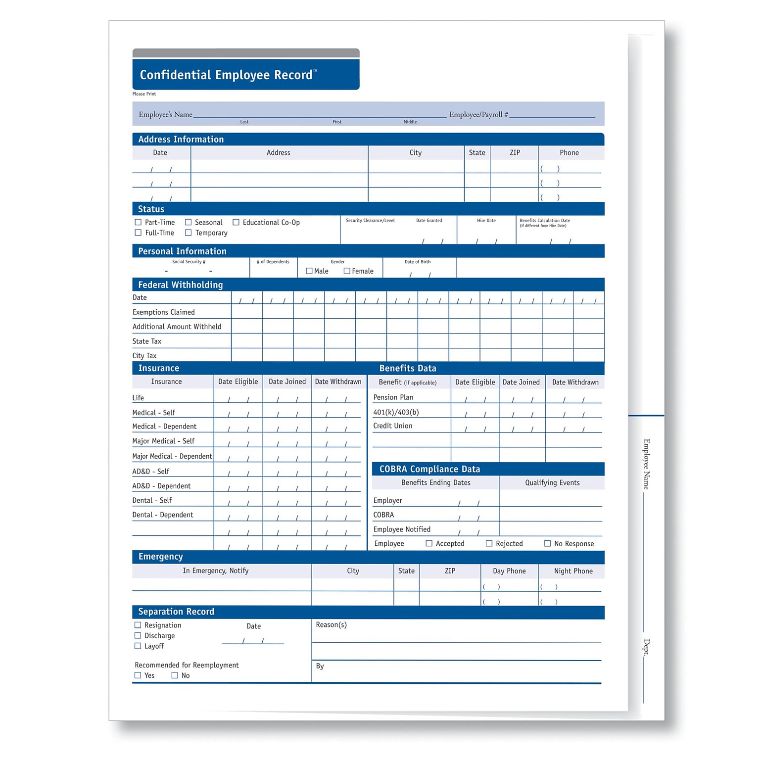 ComplyRight™ Confidential Employee Records Folder, Expanded, Pack of 25 (A0175)