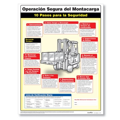 ComplyRight Forklift Safety Poster, Spanish, 18x24 (W1716)