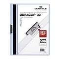 Durable Duraclip® Clear Front Report Cover with 30-Sheet Capacity, Light Blue Back Cover