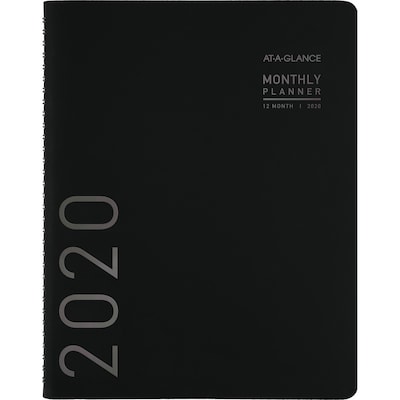 2020 AT-A-GLANCE 7 x 8 3/4 Contemporary Monthly Planner, 12 Months, January Start, Black (70-120X-05-20)