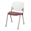 KFI, Kool Collection, Steel frame, stack chair, white & burgundy, 2300-BP08-SP07
