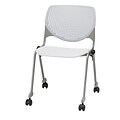 KFI, CS200-BP13SP08, KOOL Collection, Light Grey & White Poly, Caster Chair,  armless,