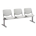 NRS. (2-1-17) KFI, 2300BEAM3-P13, KOOL Collection, Light Grey, 3 Seat Beam,  armless,