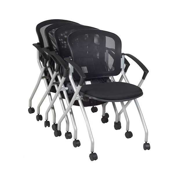 Regency Cadence Mesh Nesting Chair, Black (2309BK4PK)