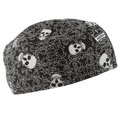 Ergodyne Chill-Its 663 High-Performance Cooling Beanie, Black and White, One Size (12529)