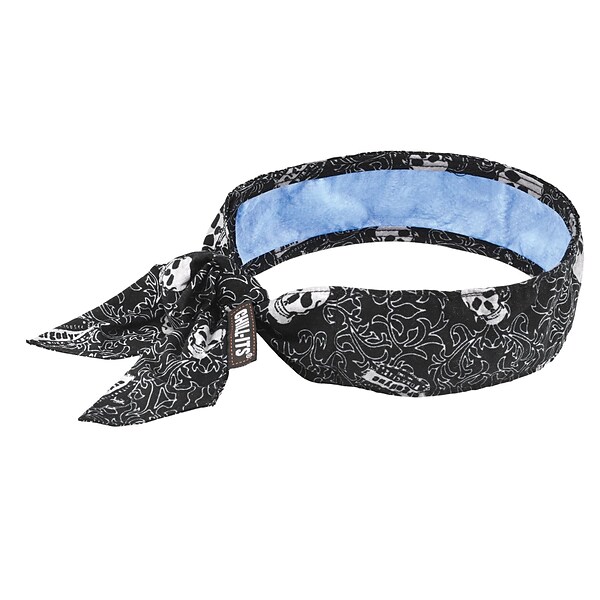 Ergodyne® Chill-Its 6700CT Evaporative Cooling Bandana w/CT - Tie, Skulls, (12569)