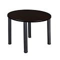 Regency Kee 42 Round Breakroom Table- Mocha Walnut/ Black