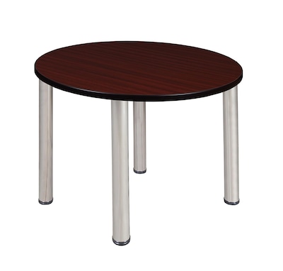 Regency Kee 36 Round Breakroom Table- Mahogany/ Chrome