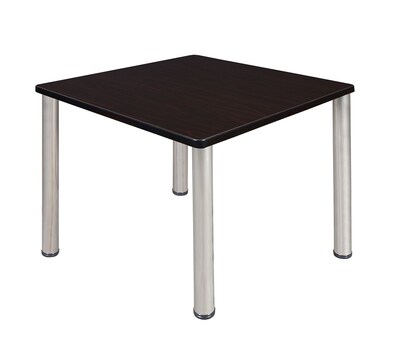 Regency Kee 42 Square Breakroom Table- Mocha Walnut/ Chrome