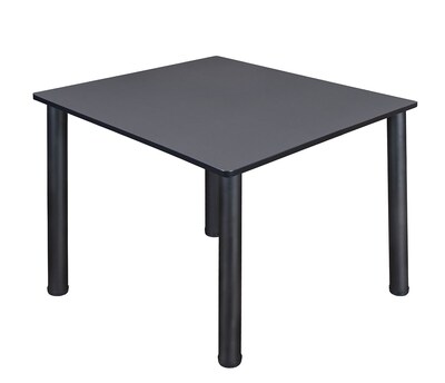 Regency Kee Breakroom Table, 48W, Gray/Black (TB4848GYBPBK)