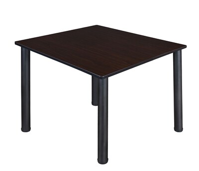 Regency Kee Breakroom Table, 48W, Mocha Walnut/Black (TB4848MWBPBK)
