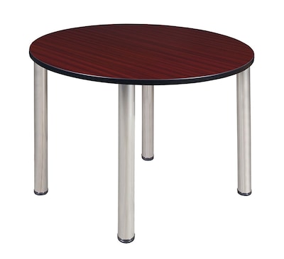 Regency Kee 48 Round Breakroom Table- Mahogany/ Chrome