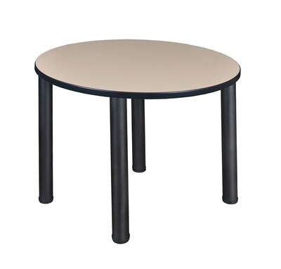 Regency Kee 42 Round Breakroom Table- Beige/ Black