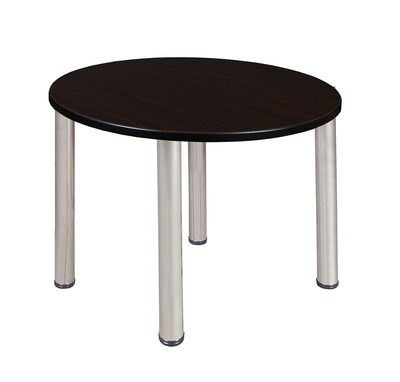Regency Kee 42 Round Breakroom Table- Mocha Walnut/ Chrome