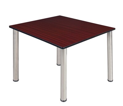 Regency Kee 48 Square Breakroom Table- Mahogany/ Chrome