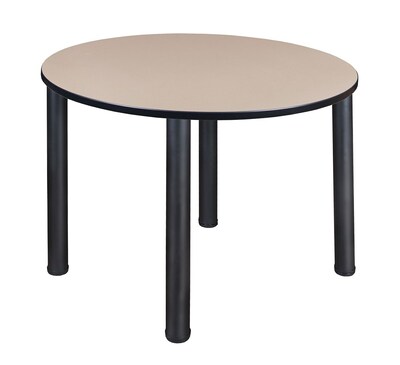 Regency Kee 48 Round Breakroom Table- Beige/ Black