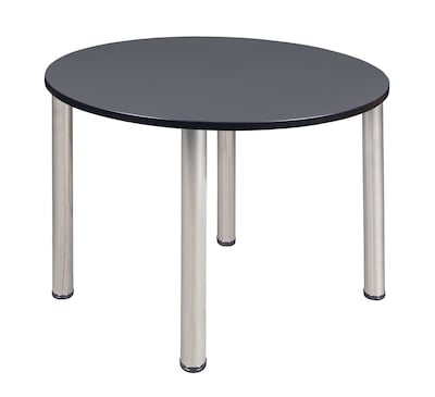 Regency Kee Breakroom Table, 48W, Gray/Chrome (TB48RNDGYBPCM)