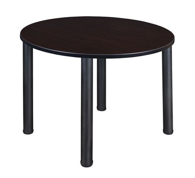 Regency Kee Breakroom Table, 48W, Mocha Walnut/Black (TB48RNDMWBPBK)