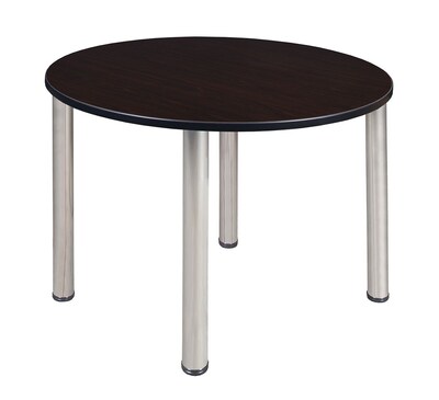 Regency Kee 48 Round Breakroom Table- Mocha Walnut/ Chrome