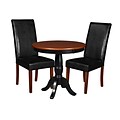 Niche Mod 30 Round Pedestal Table- Cherry/Black & 2 Tyler Dining Room Chairs- Cherry/Black
