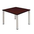 Regency Kee 36 Square Breakroom Table- Mahogany/ Chrome