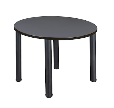 Regency Kee 42 Round Breakroom Table- Grey/ Black
