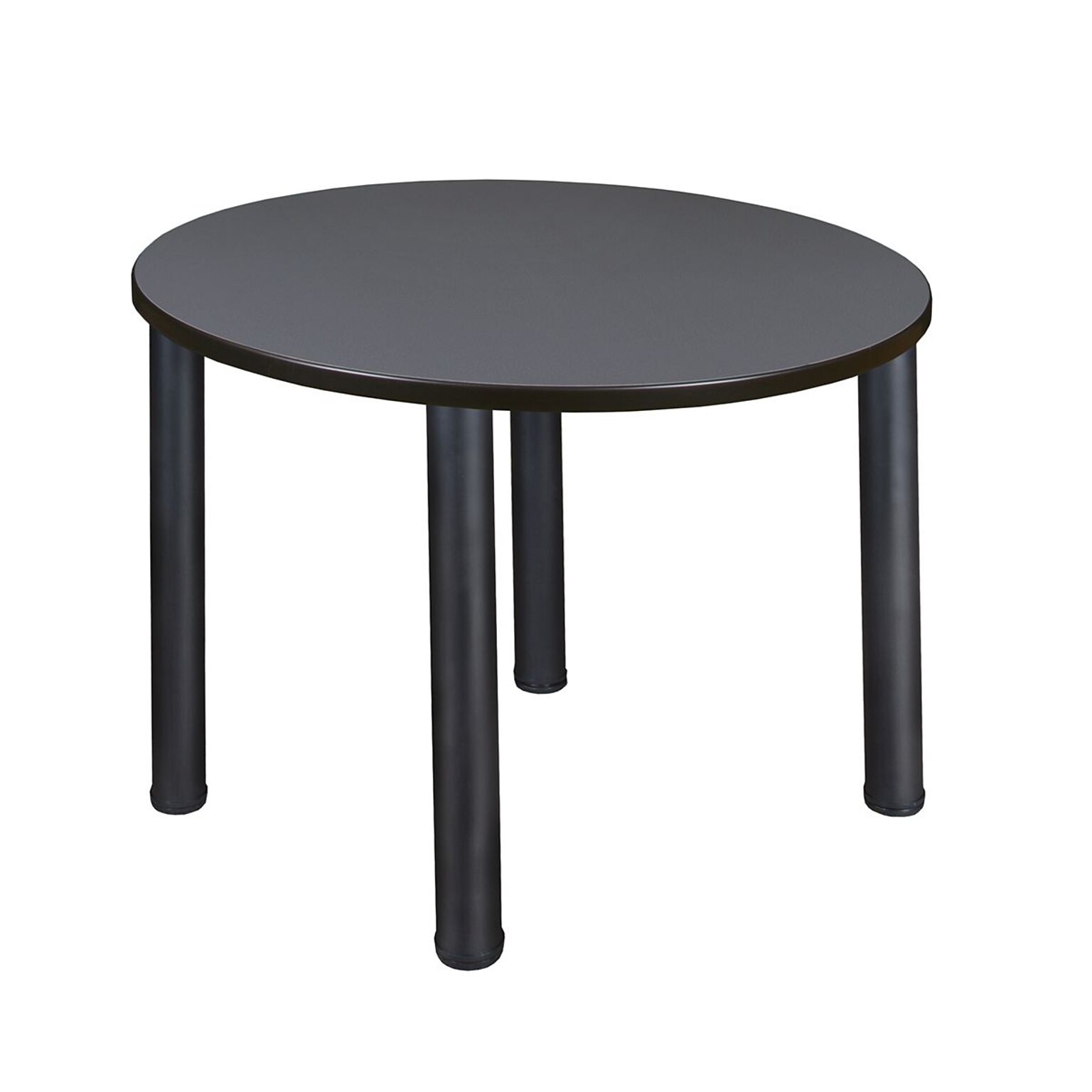 Regency Kee 42 Round Breakroom Table- Grey/ Black