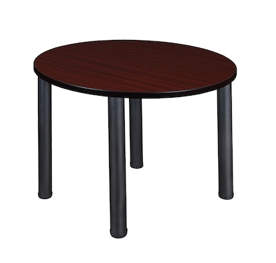 Regency Kee 42 Round Breakroom Table- Mahogany/ Black