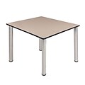 Regency Kee 48 Square Breakroom Table- Beige/ Chrome