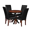Niche Mod 30 Round Pedestal Table- Cherry/Black & 4 Tyler Dining Room Chairs- Cherry/Black