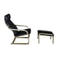 Niche Mia Bentwood Reclining Chair and Ottoman, Natural/ Black Leather (N2050LNTBK)