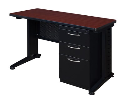 Regency Fusion 48 Single Pedestal Computer Desk, Mahogany (MSP4824MH)