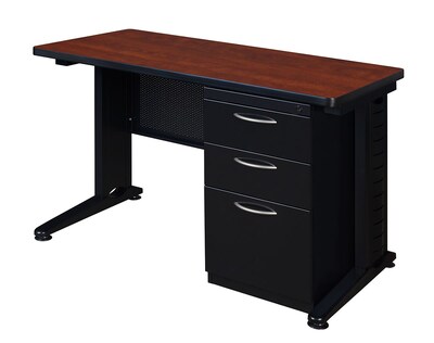 Regency Fusion 48" x 24" Single Pedestal Desk- Cherry