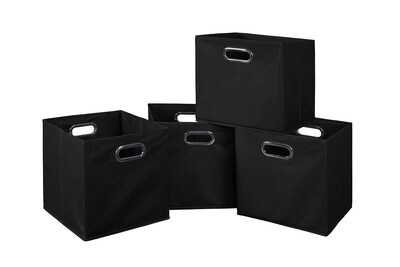 Niche Cubo Set of 4 Foldable Fabric Storage Bins- Black