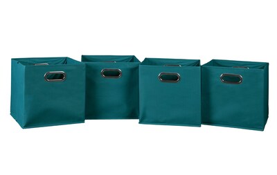 Niche Cubo Set of 4 Foldable Fabric Storage Bins- Teal