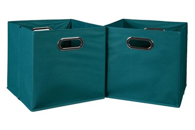 Niche Cubo Set of 2 Foldable Fabric Storage Bins- Teal