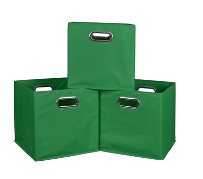 Niche Cubo Set of 3 Foldable Fabric Storage Bins- Green