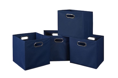 Niche Cubo Set of 4 Foldable Fabric Storage Bins- Blue