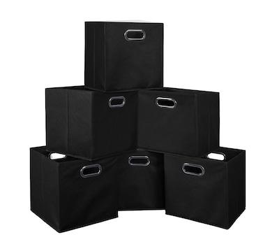 Niche Cubo 29.93 Qt. Foldable Fabric Storage Bins, Black, 6/Pack (HTOTE6PKBK)